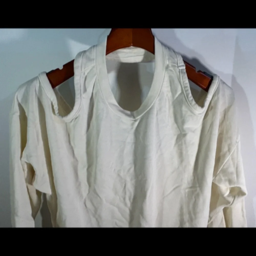 Lanston Halter Open Shoulders and Back Pullover Top/Sweatshirt Cream Size M - Picture 7 of 16